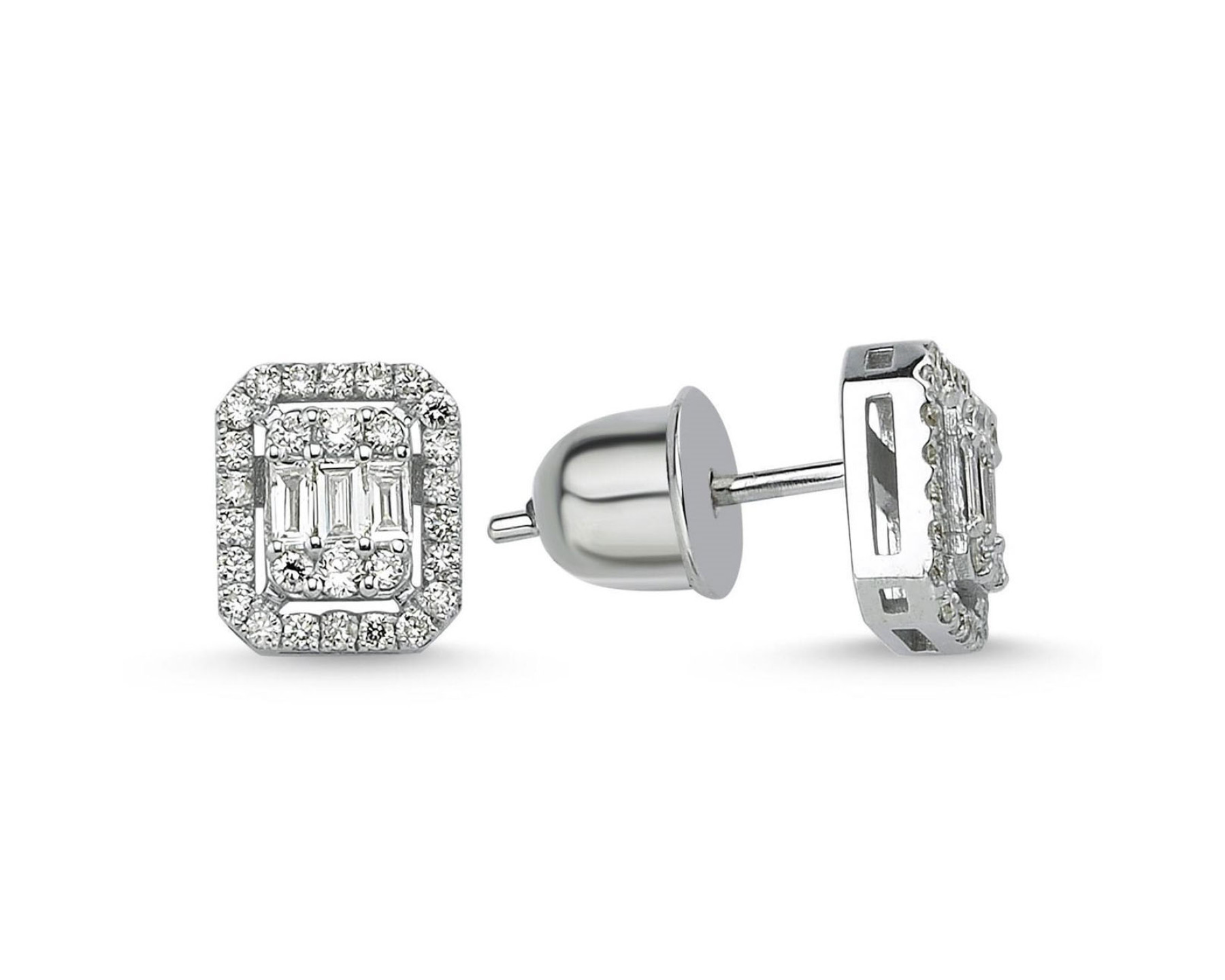 0.49 Karat Baget Pırlanta Küpe