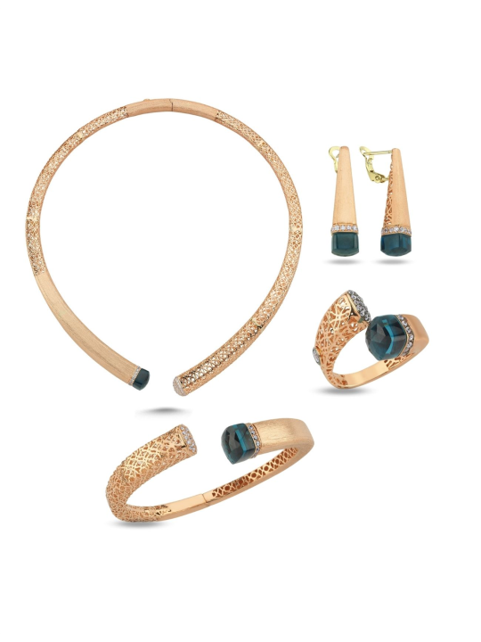 AYISYAY0073 Renkli Taşlı 14 Ayar Altın Set