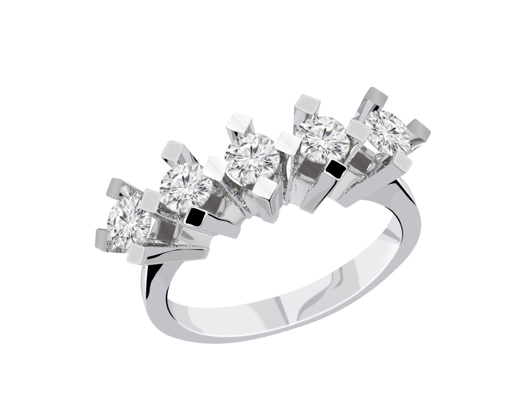 0,80 Karat Pırlantalı Beştaş Yüzük