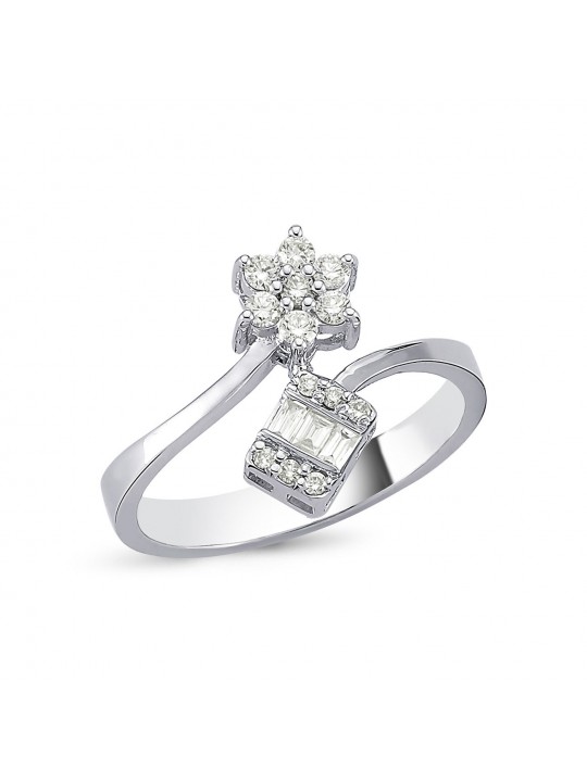 0,32 Karat Baget Pırlanta Yüzük